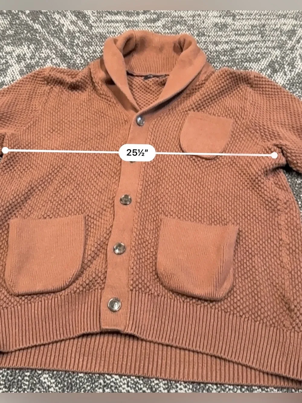 J Crew  Cotton Textured-Stitch Shawl-Collar grandpa Cardigan